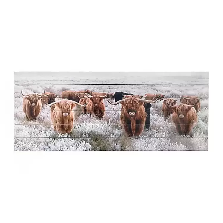Highland Herd Wood Art Print, 45x19 in.>Kirklands Home Sale