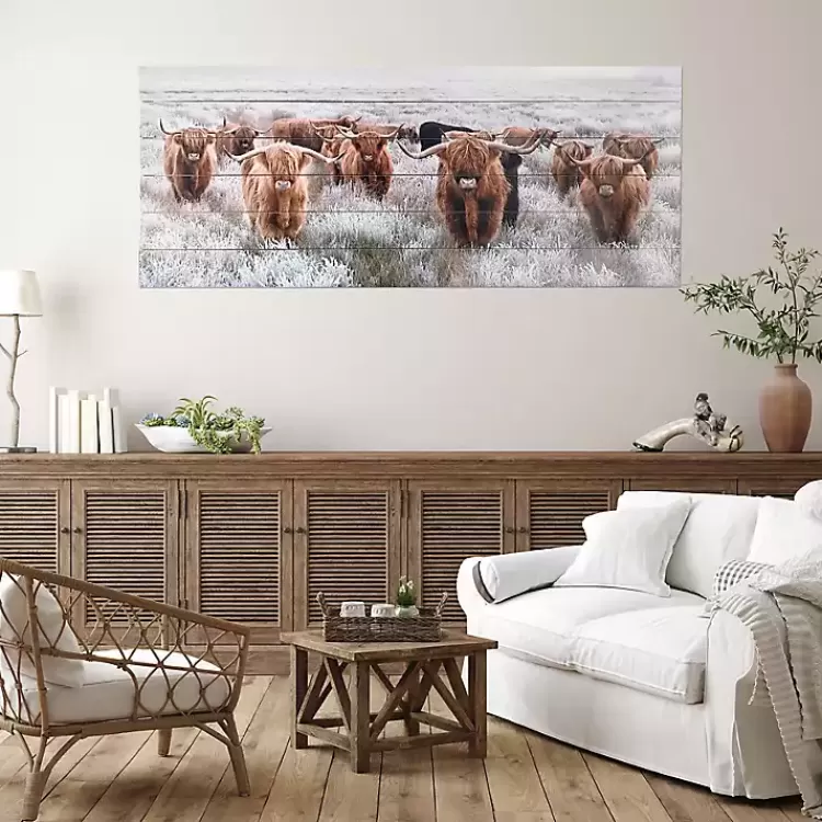 Highland Herd Wood Art Print, 45x19 in.>Kirklands Home Sale