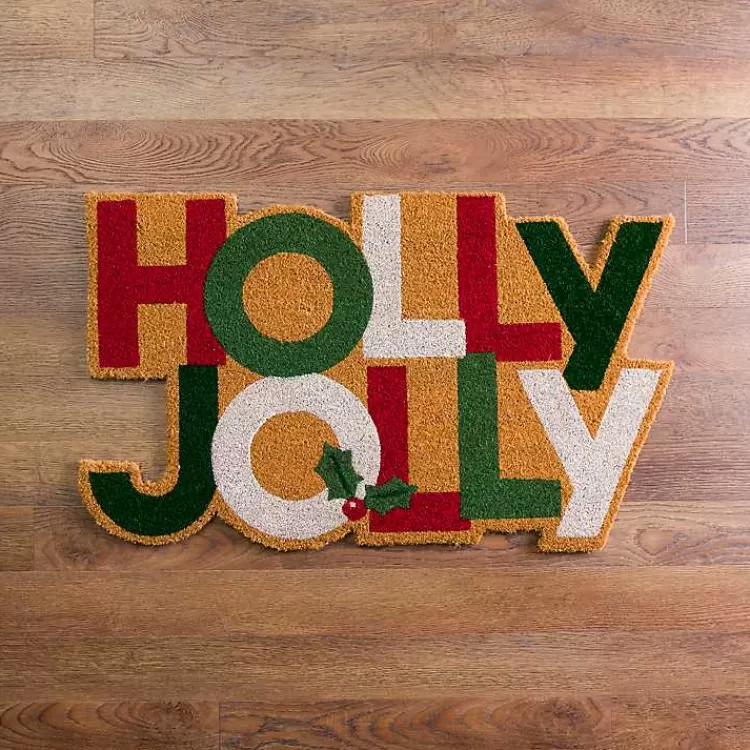 Holly Jolly Christmas Doormat>Kirklands Home Best Sale