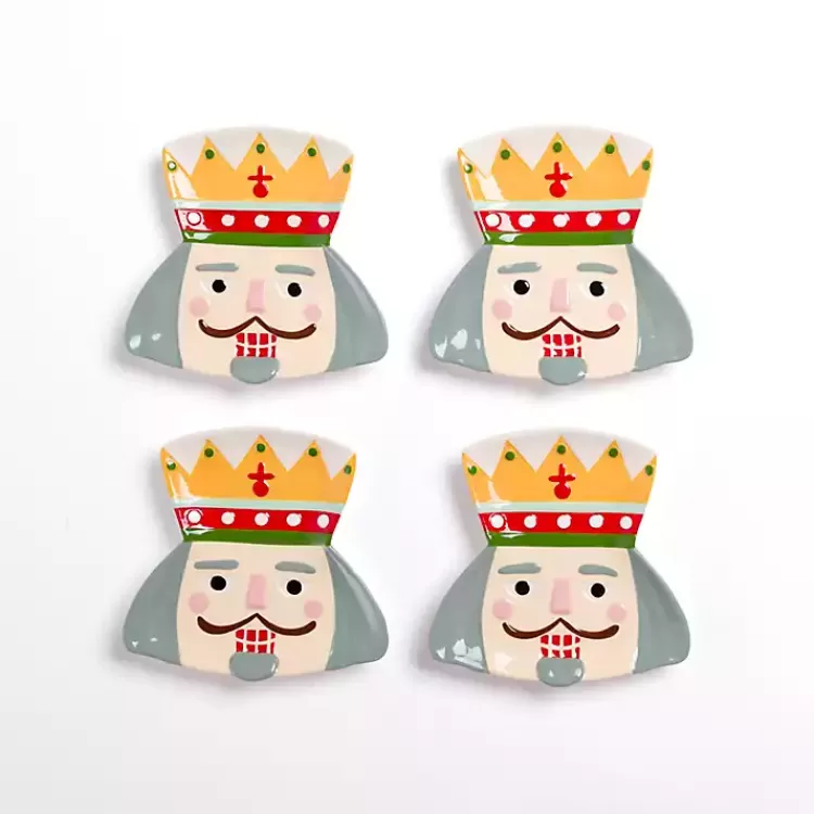 Holly Nutcracker Shaped Appetizer Plates, Set of 4>Kirklands Home Store