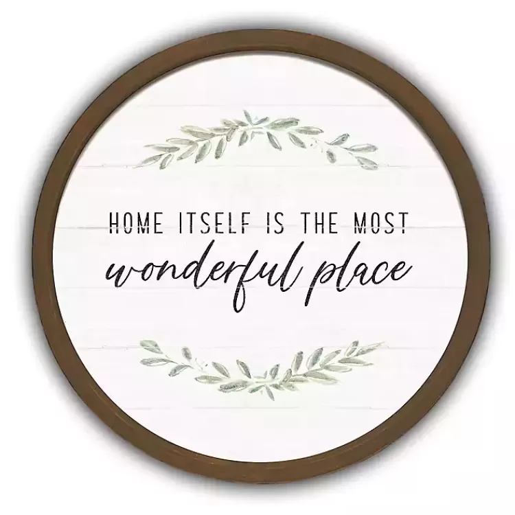 Home is Wonderful Round Framed Plaque>Kirklands Home Best Sale