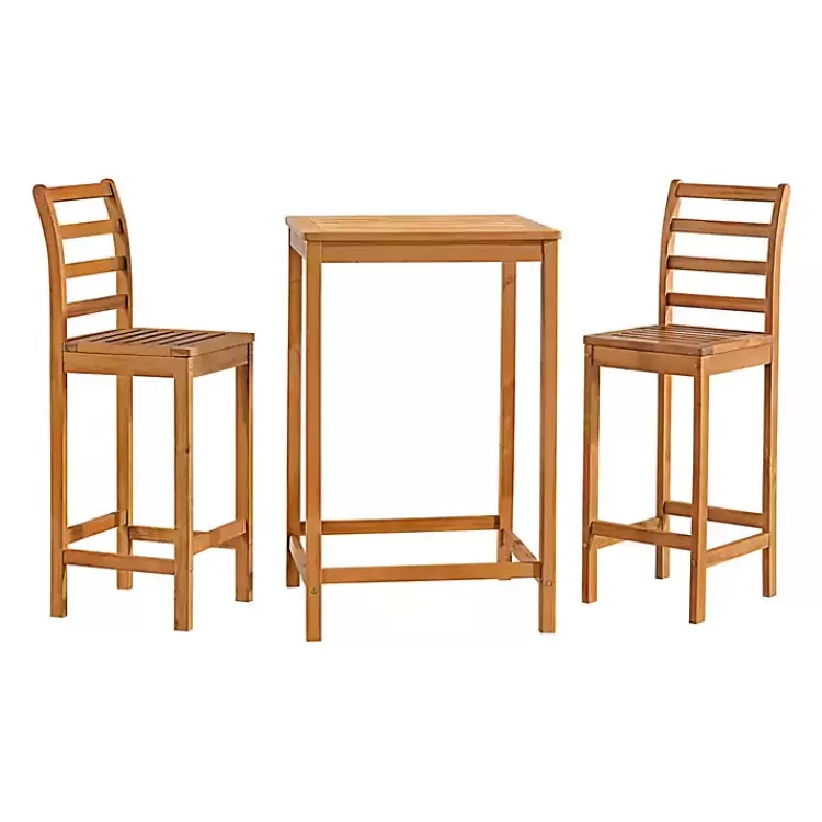 Honey Acacia Wood Bar Height 3-pc. Bistro Set>Kirklands Home Fashion