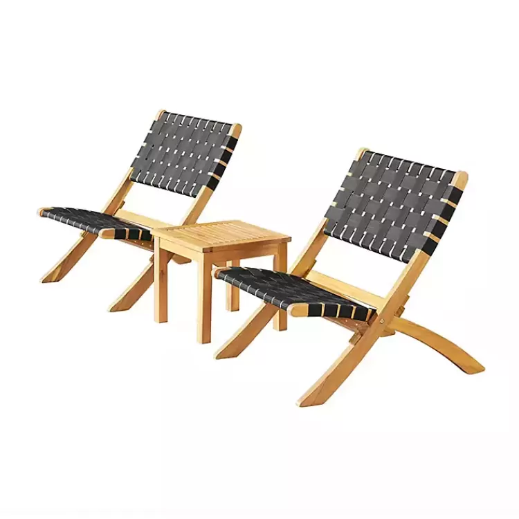 Honey Acacia Wood Low Slung 3-pc. Bistro Set>Kirklands Home Shop