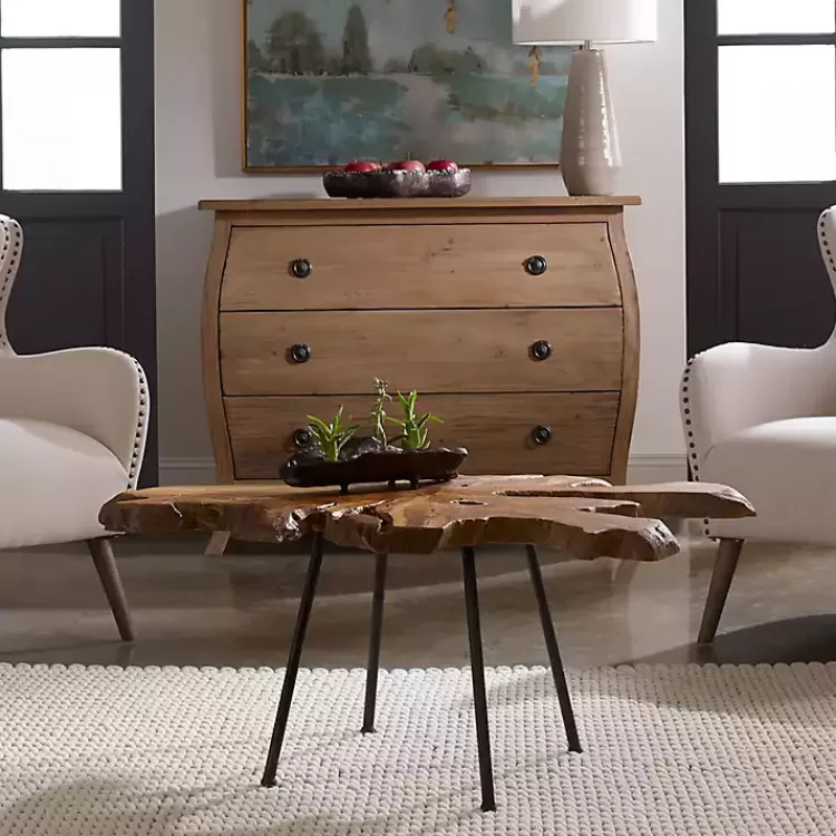 Honey Natural Teak Wood Coffee Table>Kirklands Home Cheap