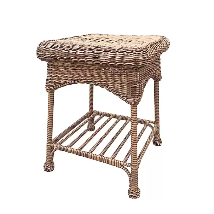 Honey Resin Wicker and Metal Accent Table>Kirklands Home Store