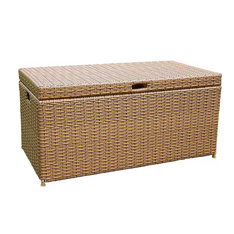 Honey Wicker Outdoor Storage Box>Kirklands Home Sale