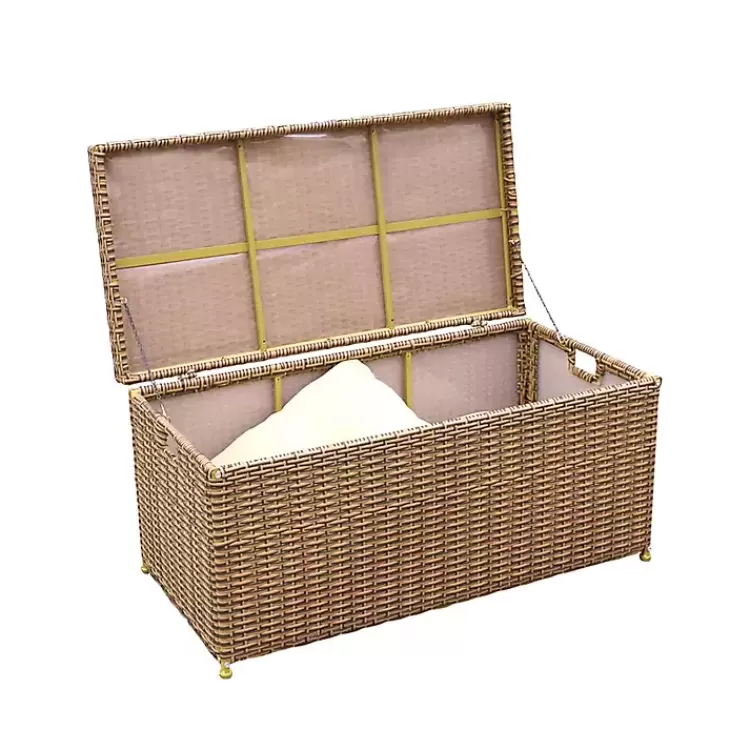 Honey Wicker Outdoor Storage Box>Kirklands Home Sale