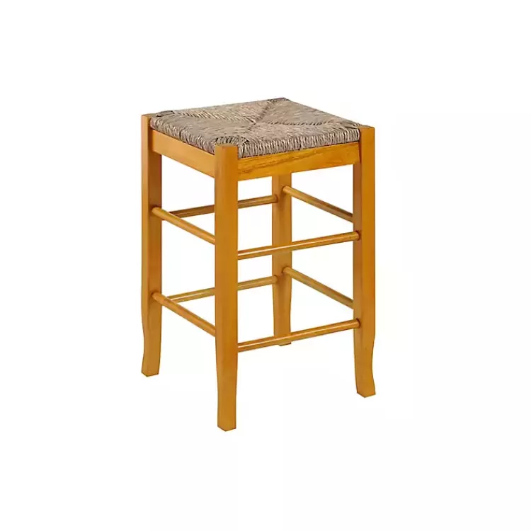 Honey Wood and Woven Rush Counter Stool>Kirklands Home Outlet