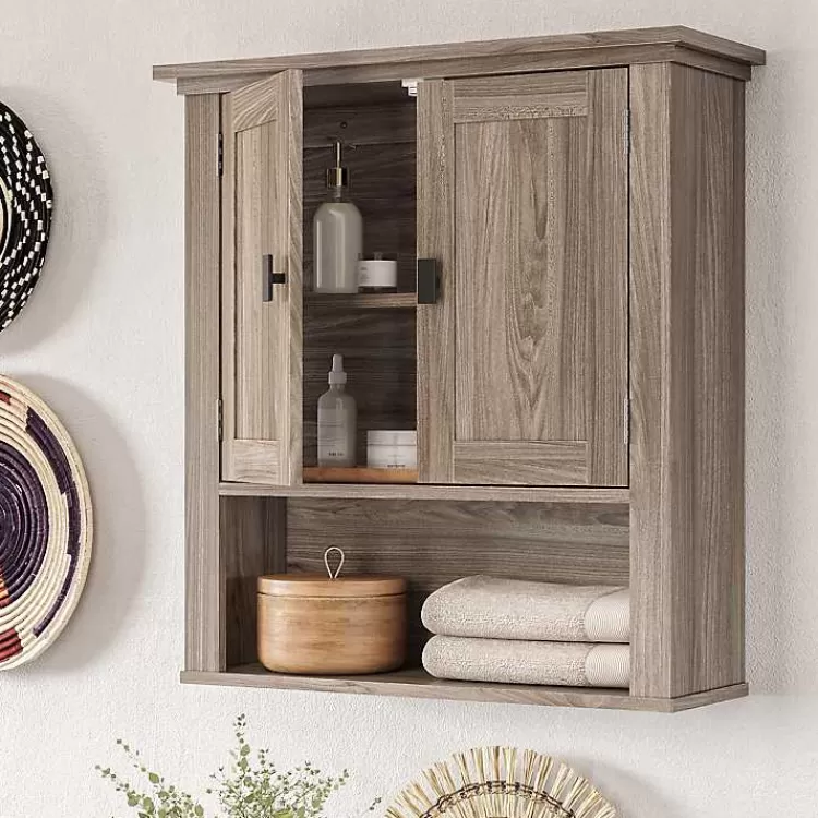Honey Woodgrain Wall-Mounted Cabinet>Kirklands Home Outlet