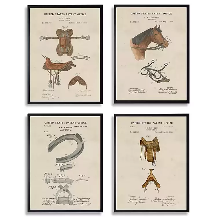 Horse Patents Framed Art Prints, Set of 4>Kirklands Home Store