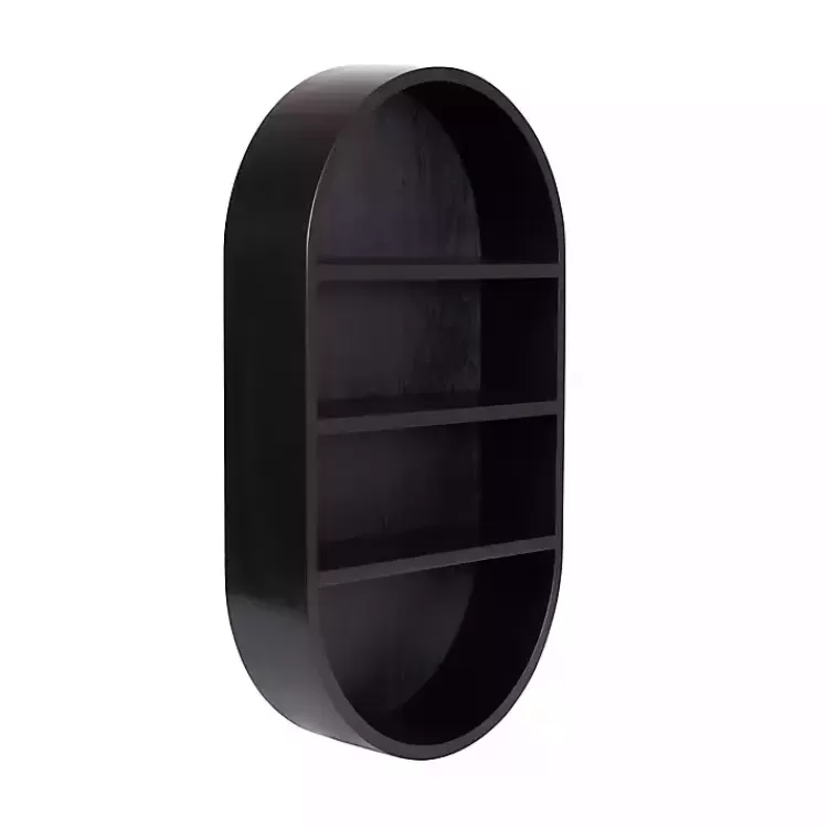 Hutton Black Capsule Wall Shelf>Kirklands Home Discount
