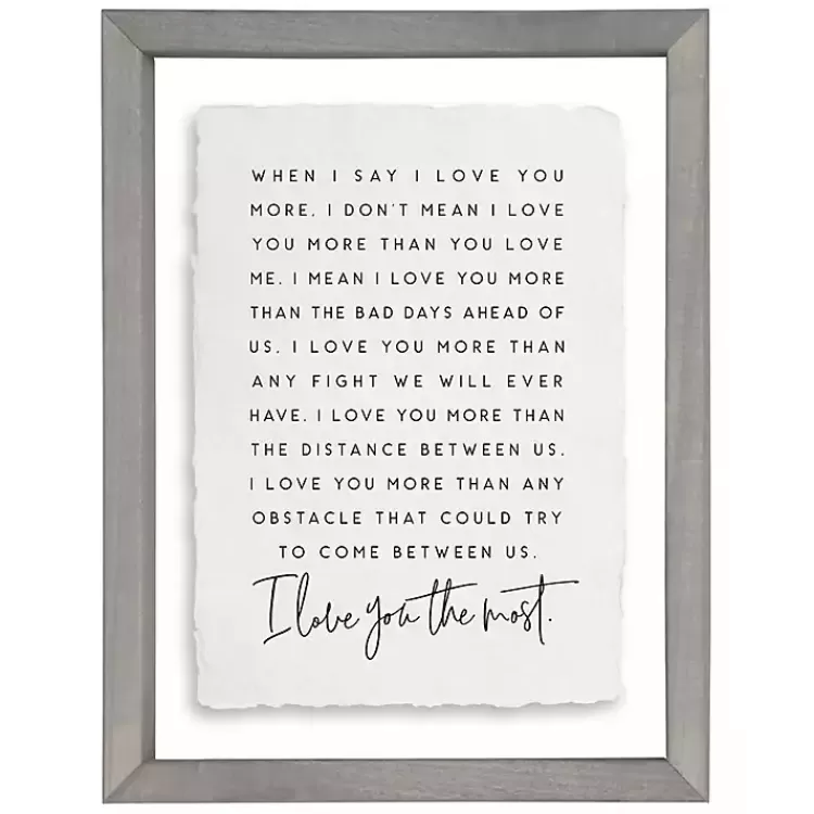 I Love You Most Framed Wall Plaque>Kirklands Home Sale
