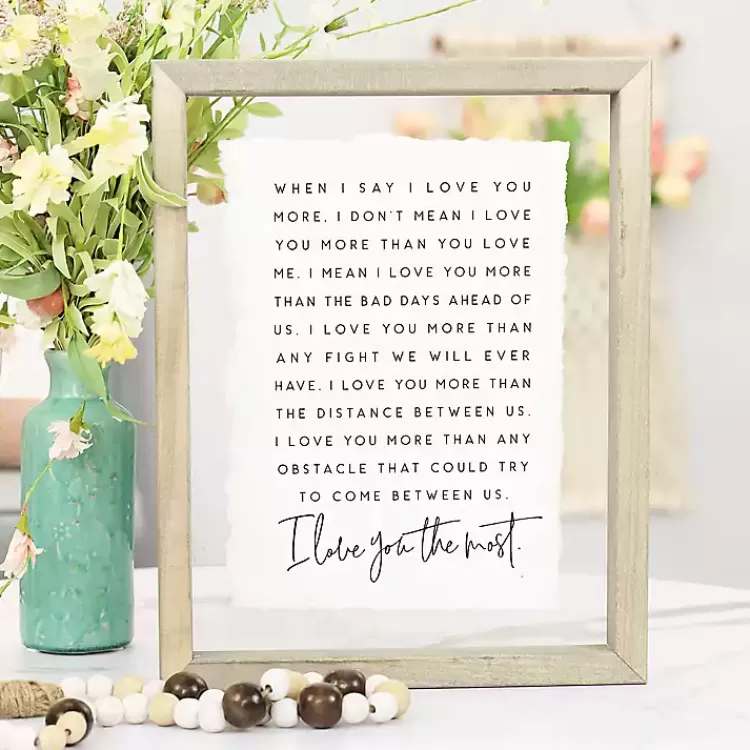 I Love You Most Framed Wall Plaque>Kirklands Home Sale