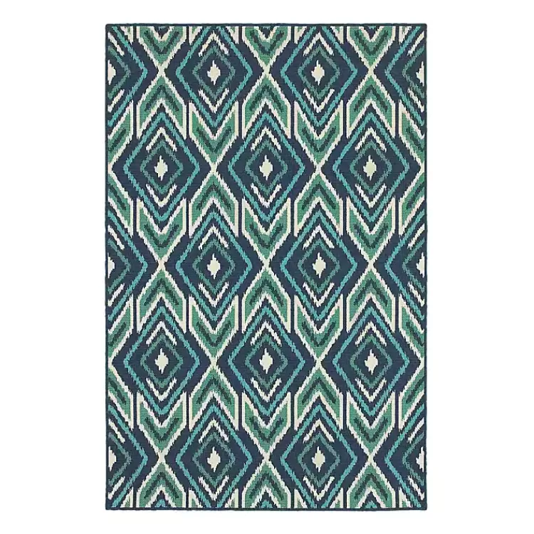 Ikat Diamonds Jenn Outdoor Rug, 6x9>Kirklands Home Best