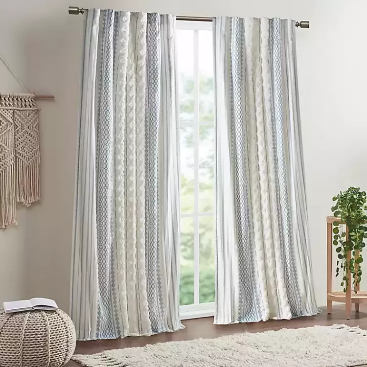 Imani Chenille Stripe Curtain Panel, 95 in.>Kirklands Home Store