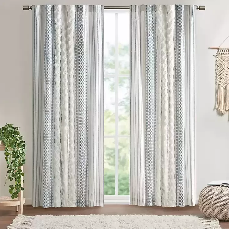 imani_blue_chenille_stripe_curtain_panel__in_2.webp Imani Chenille Stripe Curtain Panel, 95 in.>Kirklands Home Store