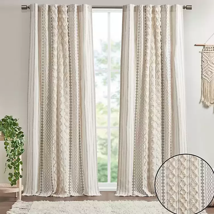 imani_cream_chenille_stripe_curtain_panel__in_2.webp Imani Cream Chenille Stripe Curtain Panel, 84 in.>Kirklands Home Hot