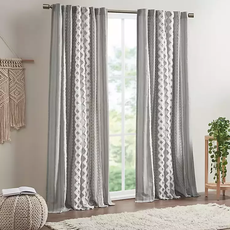 Imani Chenille Stripe Curtain Panel, 95 in.>Kirklands Home Fashion