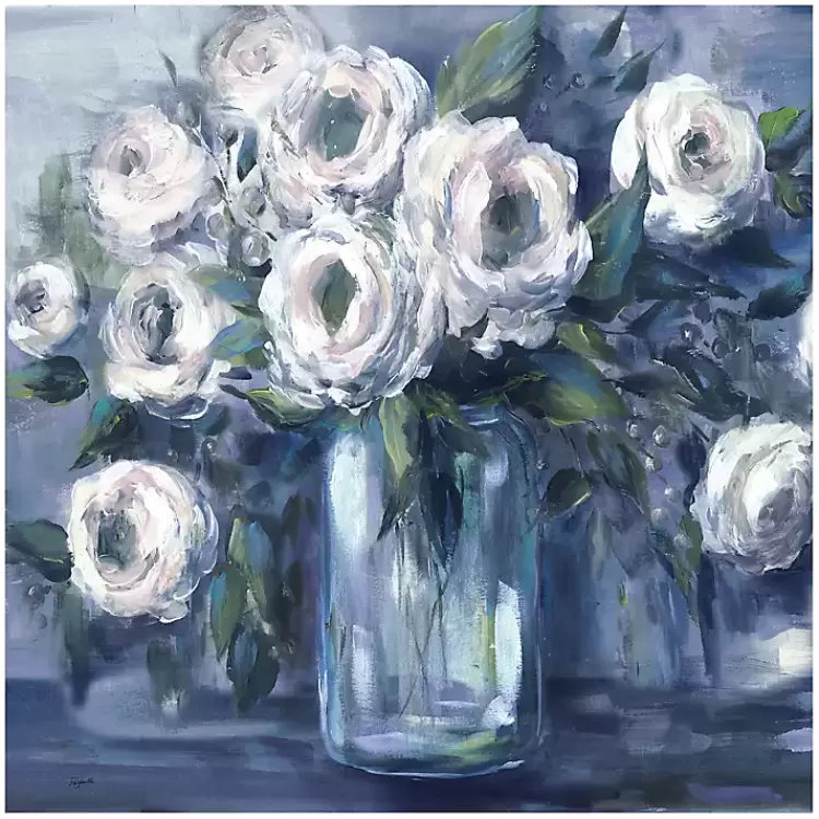 Indigo and White Blooms Giclee Canvas Art Print>Kirklands Home Cheap