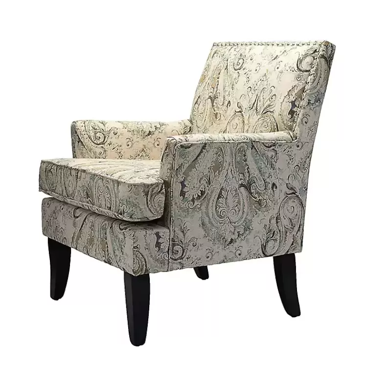 Indigo and Yellow Floral Upholstered Accent Chair>Kirklands Home Discount