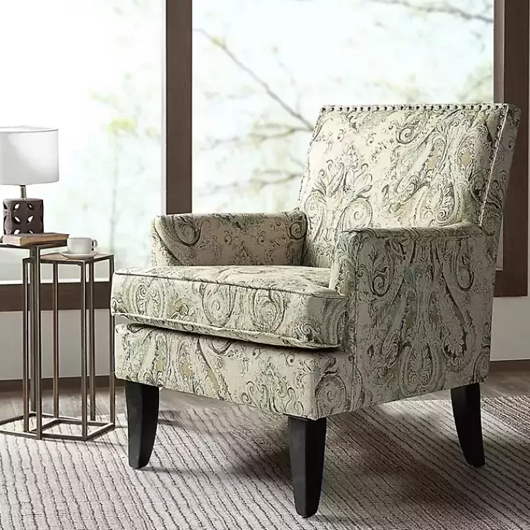 Indigo and Yellow Floral Upholstered Accent Chair>Kirklands Home Discount