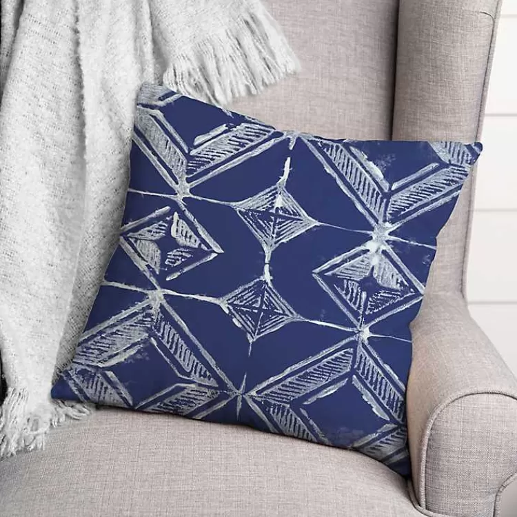 Indigo Diamonds Outdoor Throw Pillow>Kirklands Home Hot