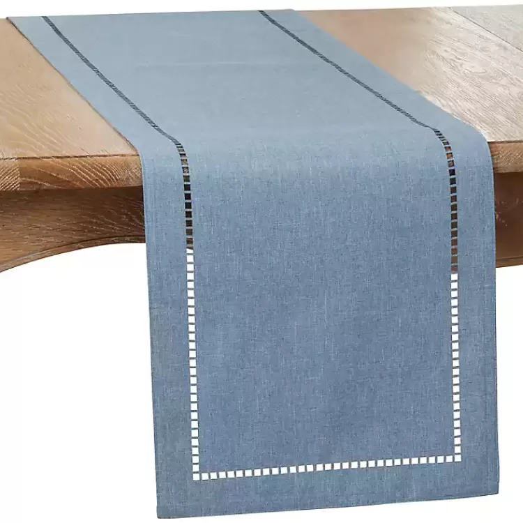Indigo Hemstitch Border Table Runner>Kirklands Home Flash Sale