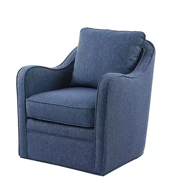 Indigo Swivel Upholstered Wide Seat Accent Chair>Kirklands Home Online