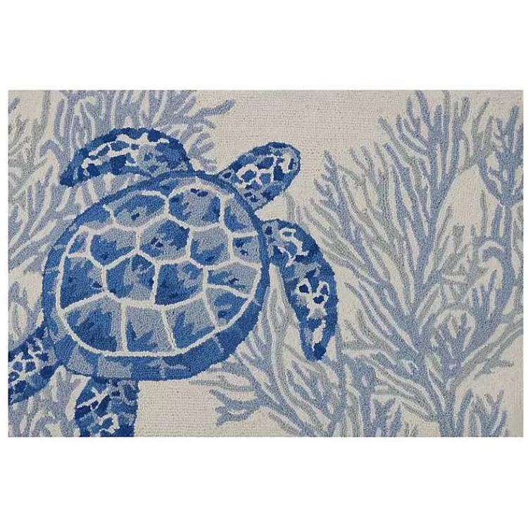 Indigo Turtle Hooked Wool Accent Rug>Kirklands Home Flash Sale