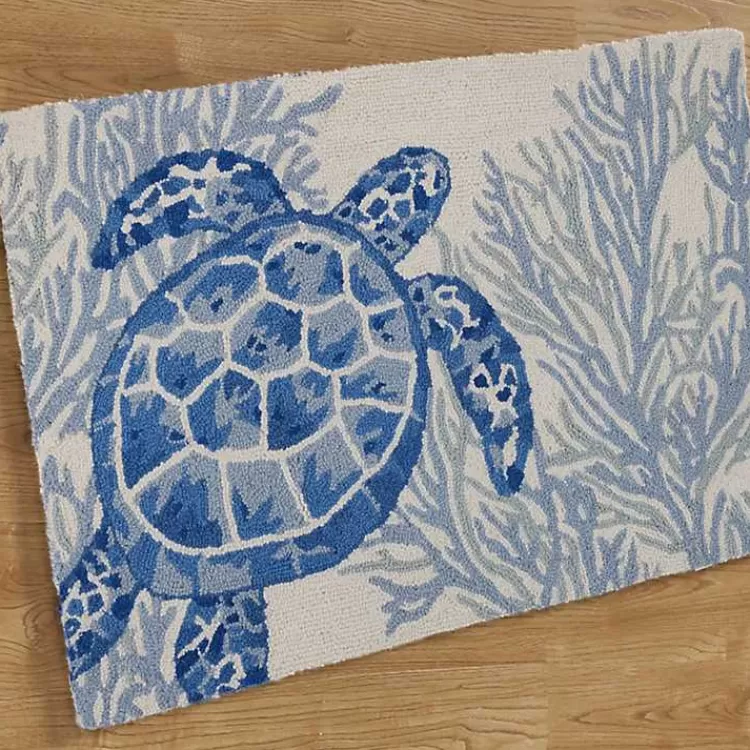 Indigo Turtle Hooked Wool Accent Rug>Kirklands Home Flash Sale