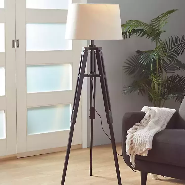 Industrial Tripod Wooden Floor Lamp>Kirklands Home Discount