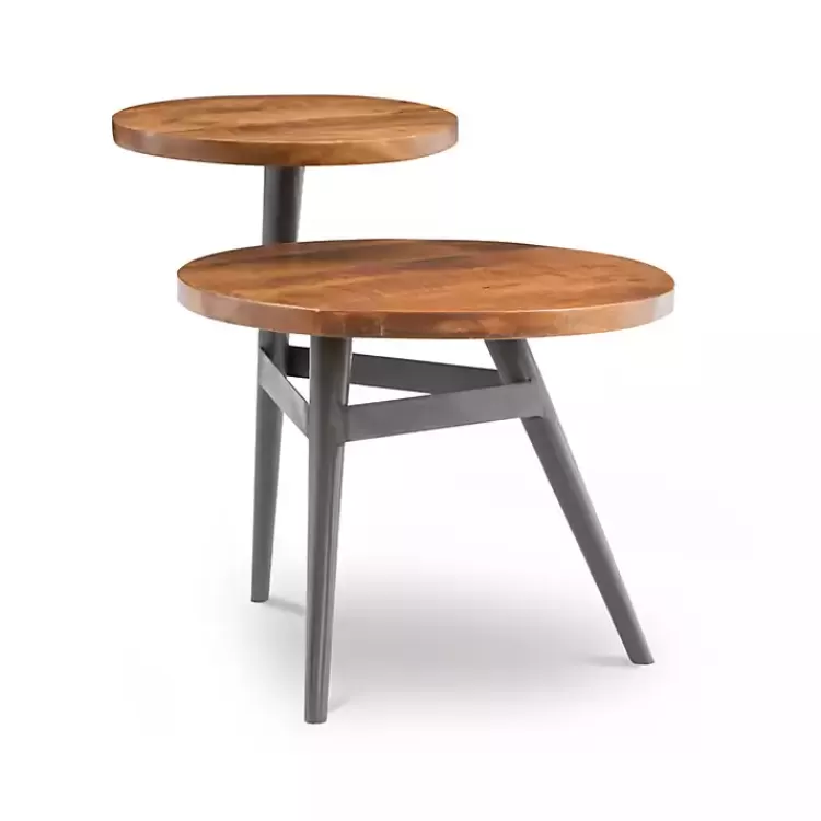 Industrial Two-Tiered Gunmetal Accent Table>Kirklands Home Store
