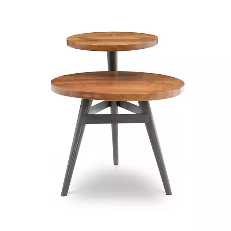 Industrial Two-Tiered Gunmetal Accent Table>Kirklands Home Store
