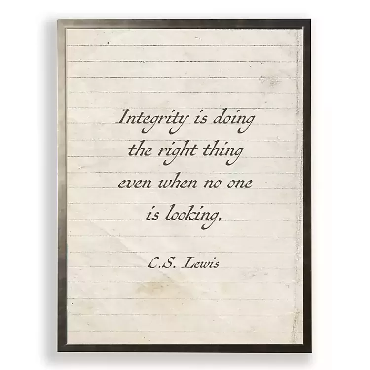 Integrity is Doing the Right Thing Wall Plaque>Kirklands Home Sale