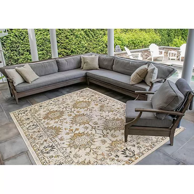 Irene Yellow Daffodil Outdoor Area Rug, 6x9>Kirklands Home Hot