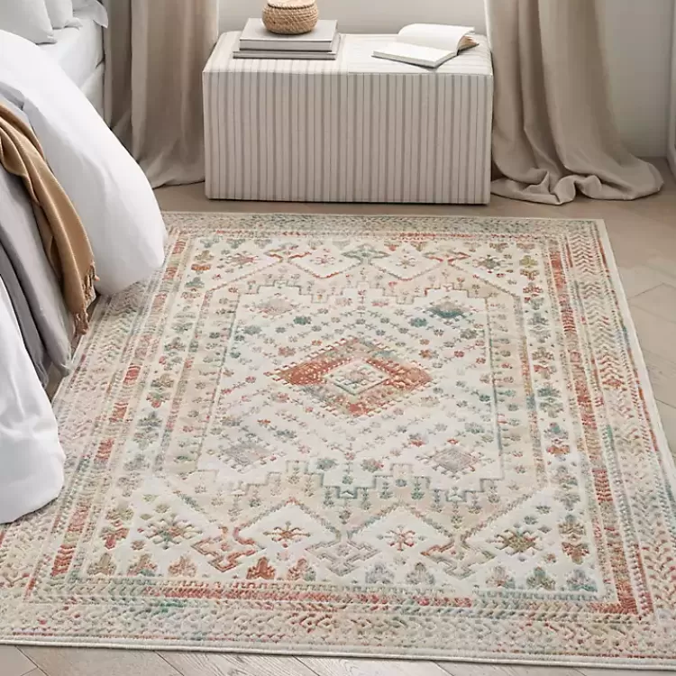 Irsia White Traditional Area Rug, 5x7>Kirklands Home Hot