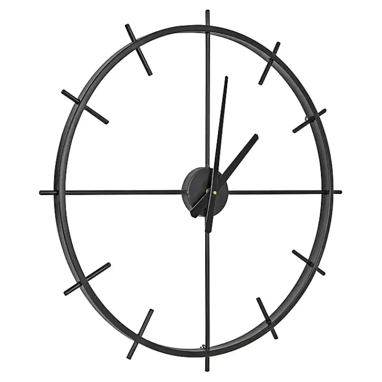 Isaac Black Modern Wall Clock>Kirklands Home Store