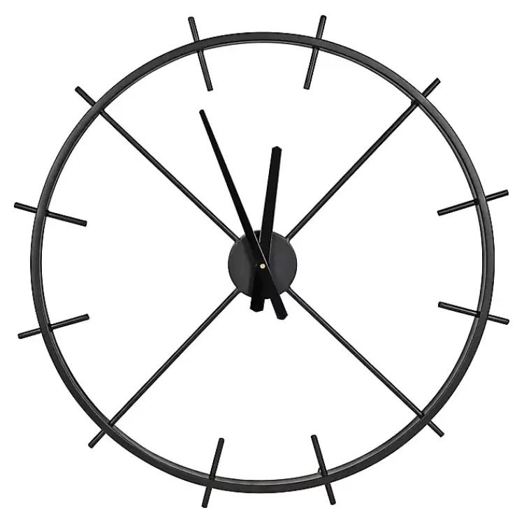 Isaac Black Modern Wall Clock>Kirklands Home Store