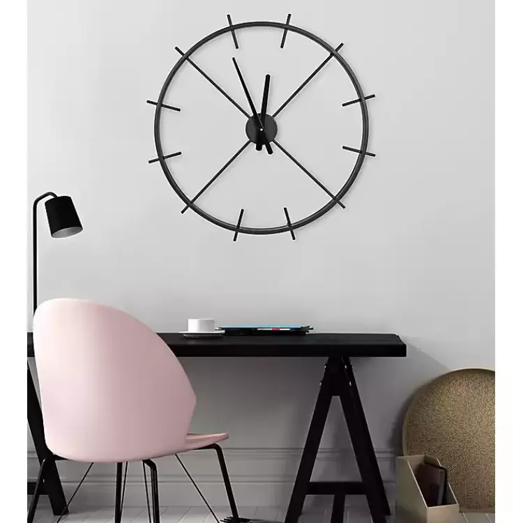 isaac_black_modern_wall_clock_7.webp Isaac Black Modern Wall Clock>Kirklands Home Store