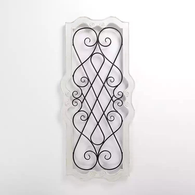 Isabel White Wood and Metal Wall Plaque>Kirklands Home Store