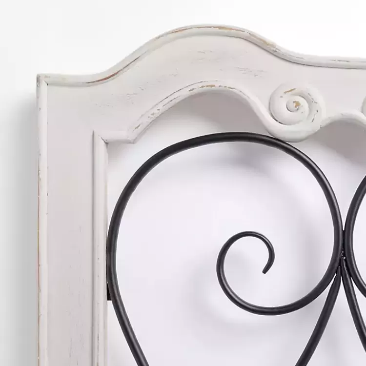 Isabel White Wood and Metal Wall Plaque>Kirklands Home Store