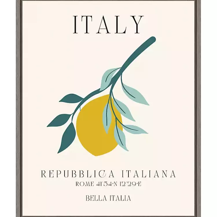 Italy Lemon Poster Framed Canvas Art Print>Kirklands Home Online