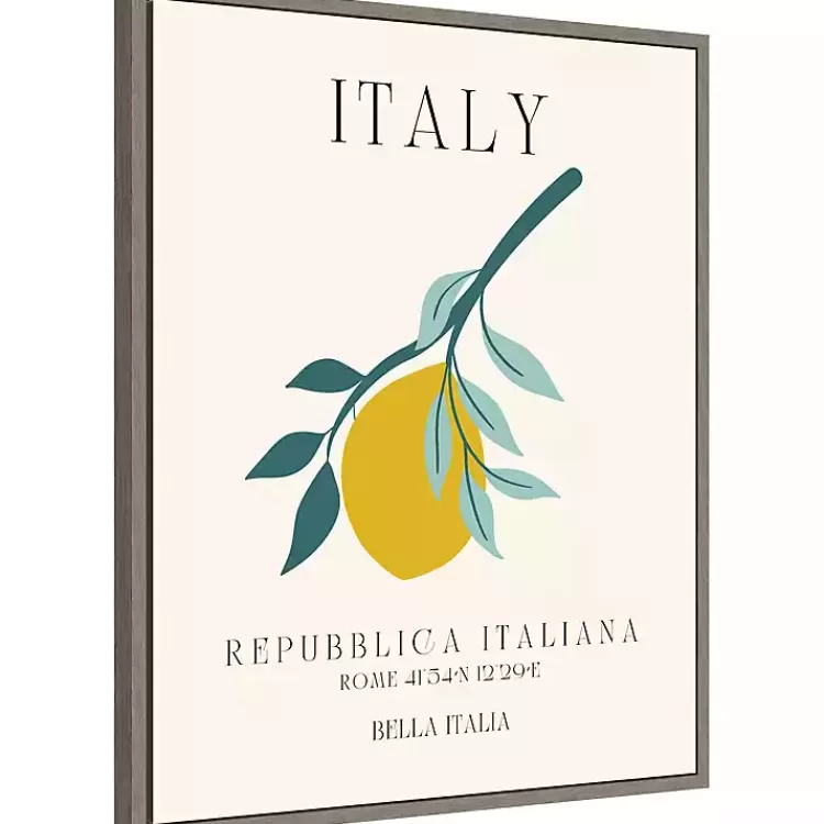 Italy Lemon Poster Framed Canvas Art Print>Kirklands Home Online