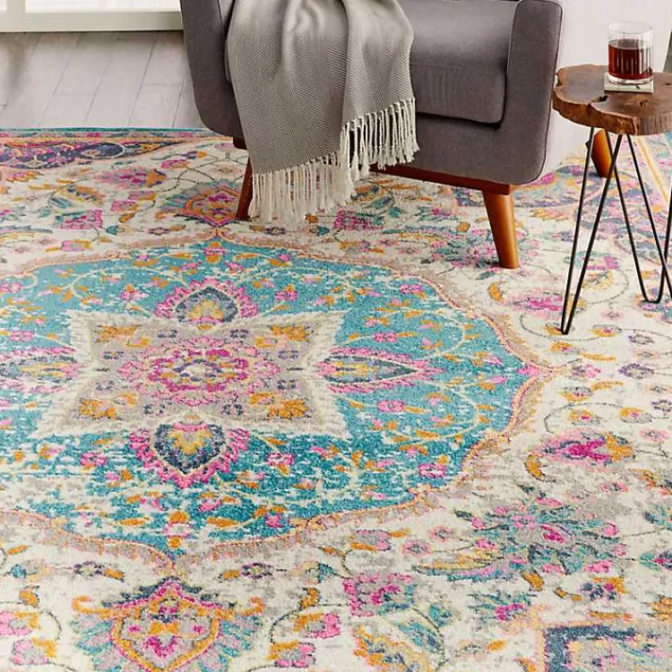 ivory__multi_floral_medallion_area_rug_x_6.webp Ivory & Multi Floral Medallion Area Rug, 6x9>Kirklands Home Fashion