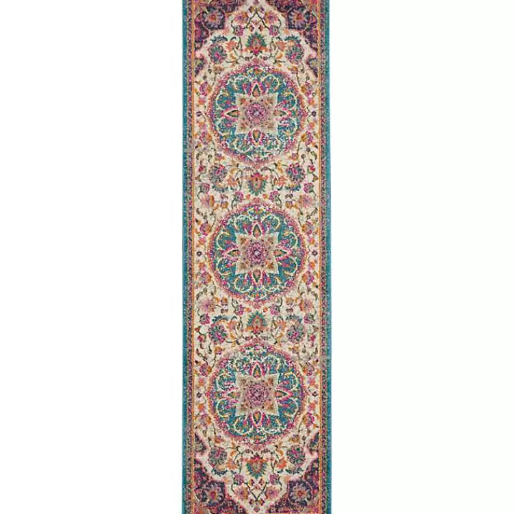 Ivory & Multi Floral Medallion Runner, 2x10>Kirklands Home Flash Sale