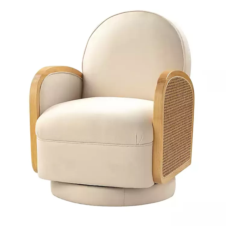 & Natural Rattan Swivel Accent Chair>Kirklands Home Cheap