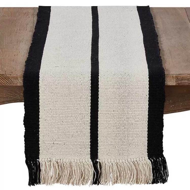 Ivory and Black Heavy Rug Table Runner>Kirklands Home Hot