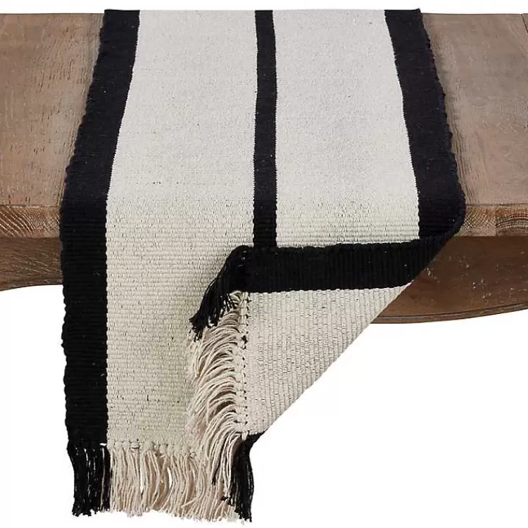 Ivory and Black Heavy Rug Table Runner>Kirklands Home Hot