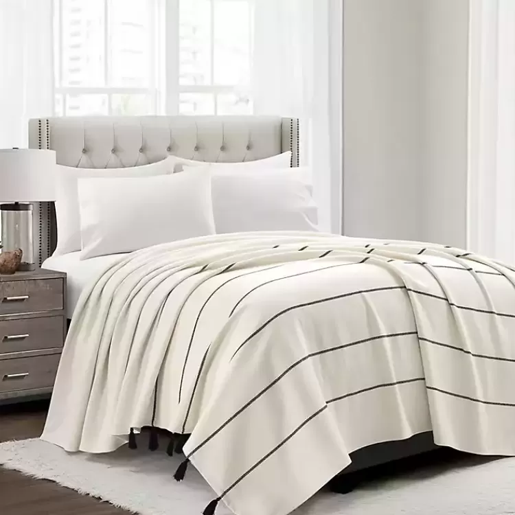 and Black Striped King Coverlet>Kirklands Home Fashion