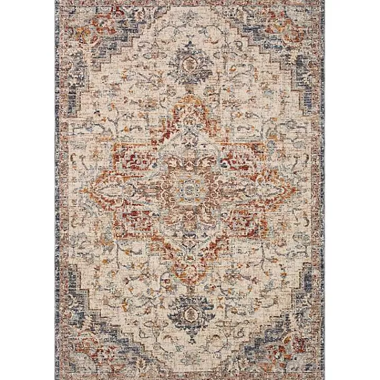 Ivory and Blue Bergamo Area Rug, 7x10>Kirklands Home Best Sale